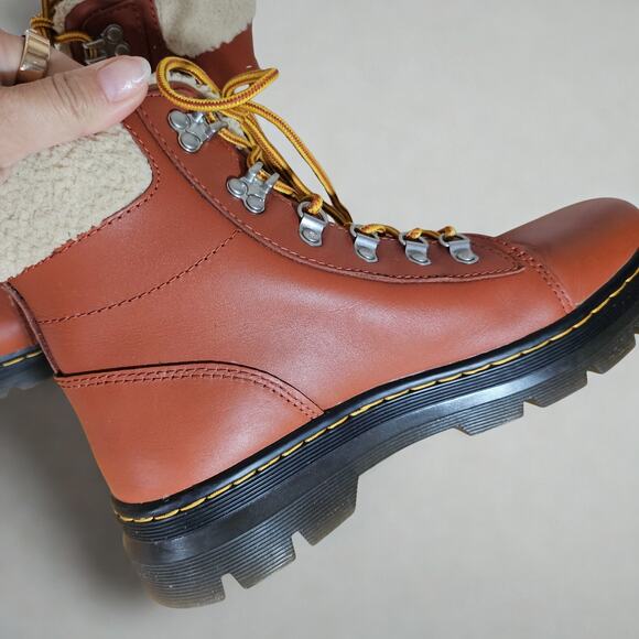 Doc Martens Chestnut Leather Lace Up Boots - Picture 7 of 11